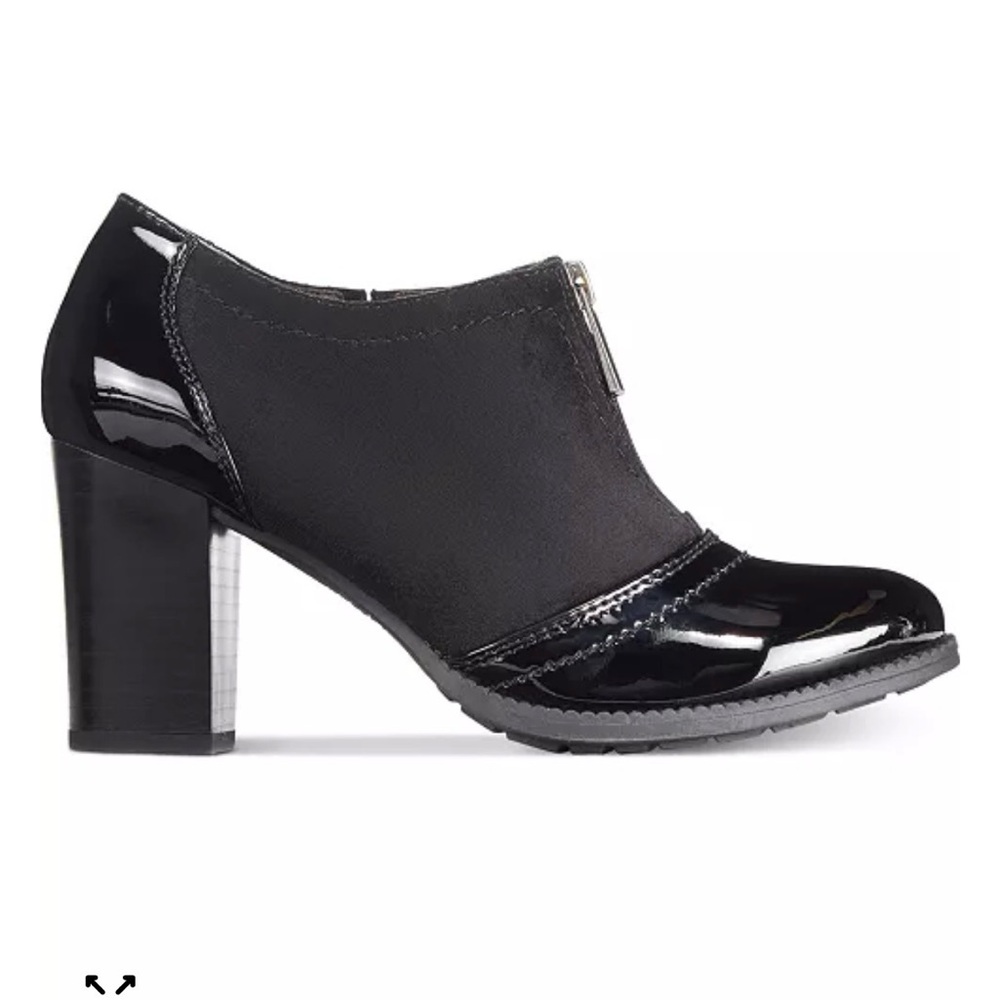 White Mountain Pawnee black suede and patent zip up booties NWOT 8.5 - Picture 3 of 10